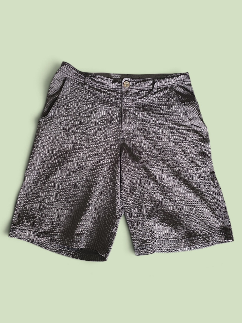 Lululemon Kahuna Short Black Gray Seersucker LM7405S Size 34